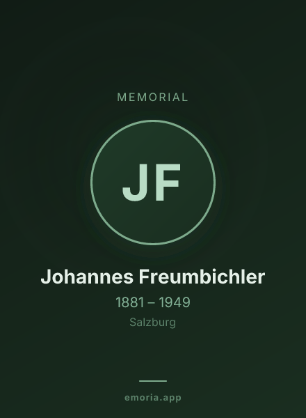 Memorial portrait of Johannes Freumbichler