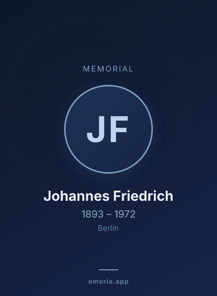 Memorial portrait of Johannes Friedrich