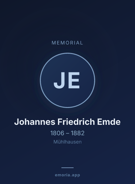 Memorial portrait of Johannes Friedrich Emde