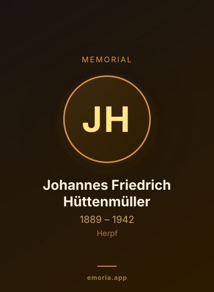 Memorial portrait of Johannes Friedrich Hüttenmüller