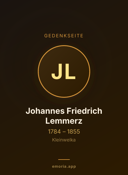 Gedenkportrait von Johannes Friedrich Lemmerz