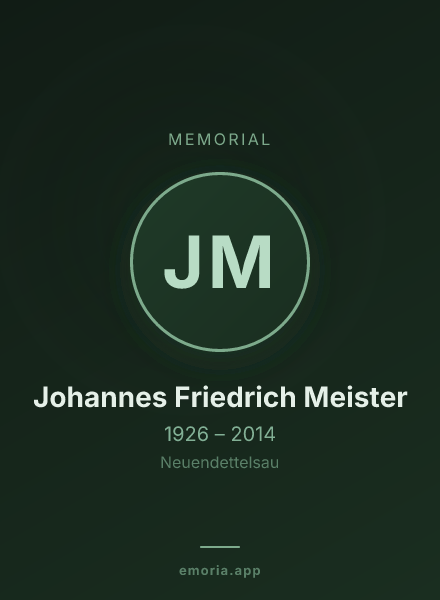 Memorial portrait of Johannes Friedrich Meister