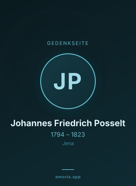 Gedenkportrait von Johannes Friedrich Posselt