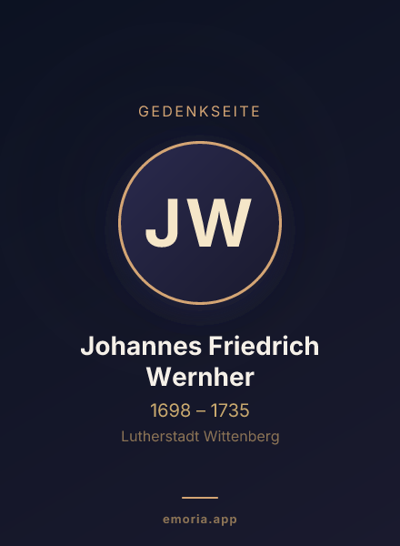 Gedenkportrait von Johannes Friedrich Wernher