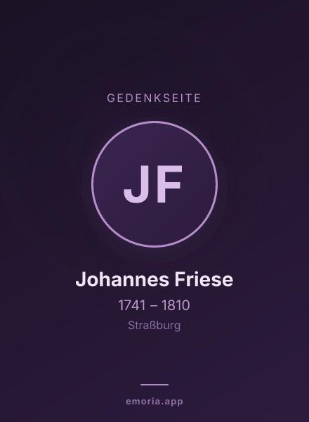 Gedenkportrait von Johannes Friese