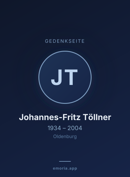 Gedenkportrait von Johannes-Fritz Töllner
