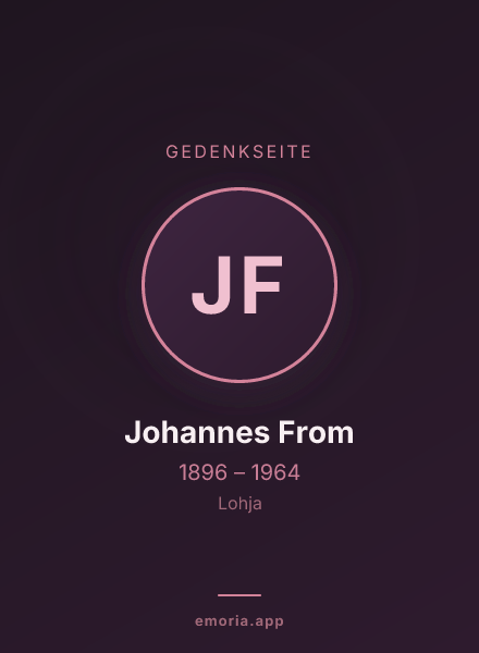 Gedenkportrait von Johannes From
