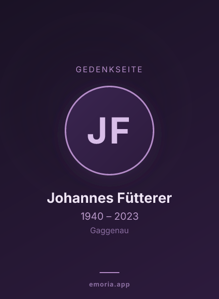Gedenkportrait von Johannes Fütterer