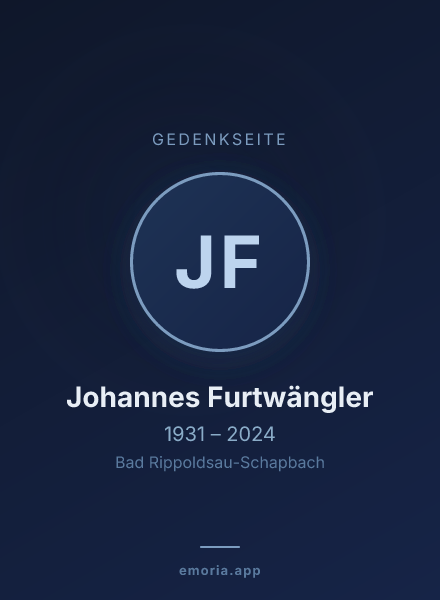 Gedenkportrait von Johannes Furtwängler