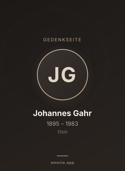 Gedenkportrait von Johannes Gahr
