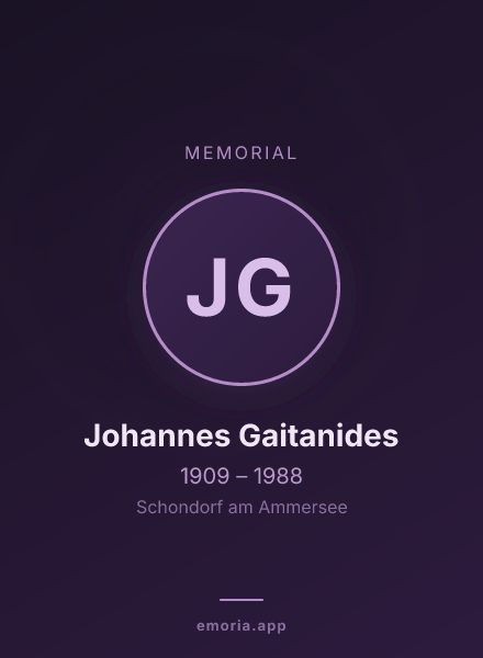 Memorial portrait of Johannes Gaitanides