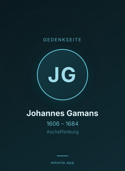 Gedenkportrait von Johannes Gamans