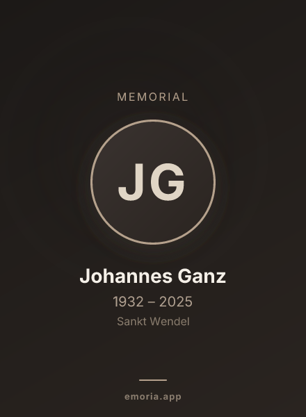 Memorial portrait of Johannes Ganz