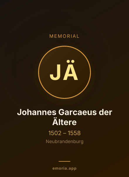 Memorial portrait of Johannes Garcaeus der Ältere