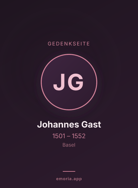 Gedenkportrait von Johannes Gast