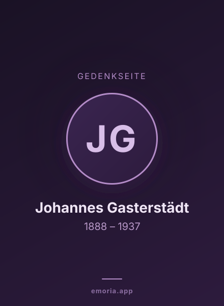 Gedenkportrait von Johannes Gasterstädt