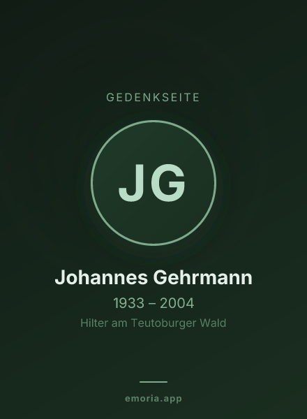 Gedenkportrait von Johannes Gehrmann