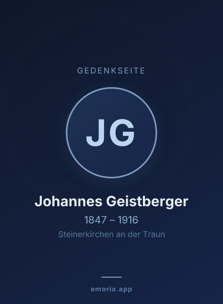 Gedenkportrait von Johannes Geistberger
