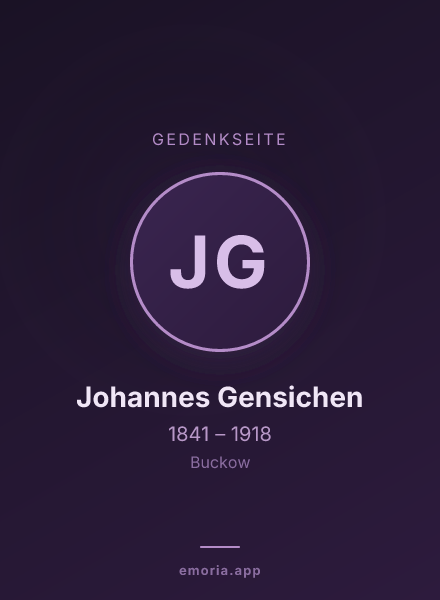 Gedenkportrait von Johannes Gensichen