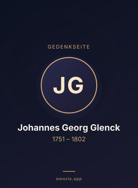 Gedenkportrait von Johannes Georg Glenck