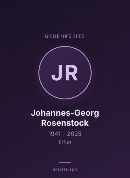 Gedenkportrait von Johannes-Georg Rosenstock