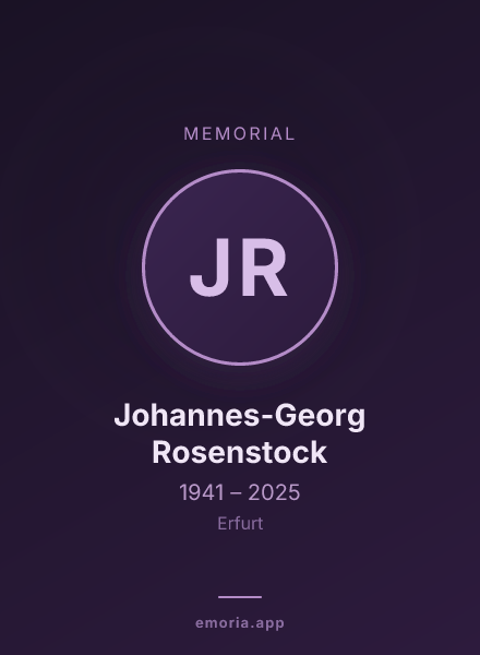 Memorial portrait of Johannes-Georg Rosenstock