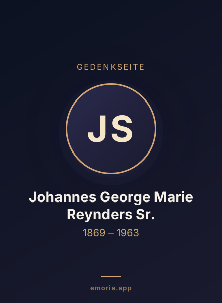 Gedenkportrait von Johannes George Marie Reynders Sr.