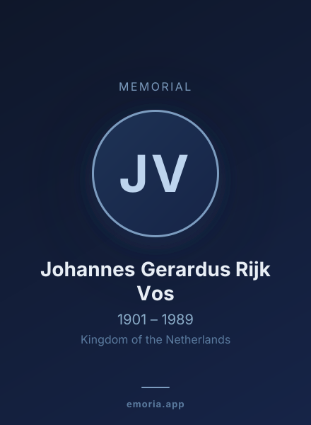 Memorial portrait of Johannes Gerardus Rijk Vos