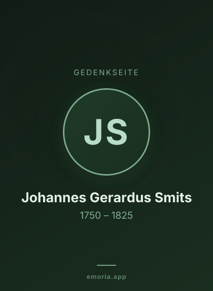Gedenkportrait von Johannes Gerardus Smits