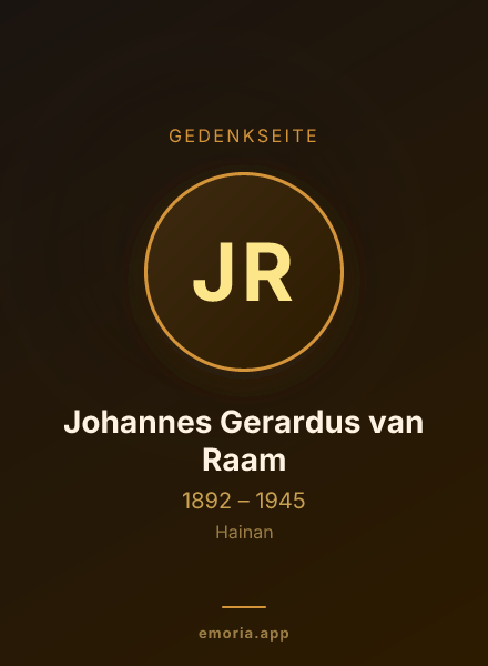 Gedenkportrait von Johannes Gerardus van Raam