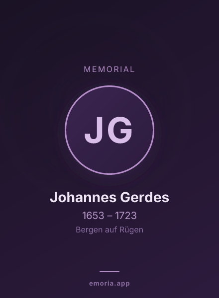 Memorial portrait of Johannes Gerdes