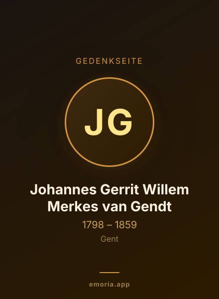 Gedenkportrait von Johannes Gerrit Willem Merkes van Gendt