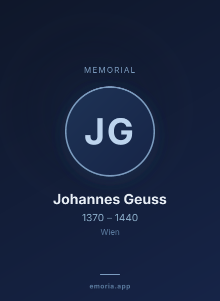 Memorial portrait of Johannes Geuss