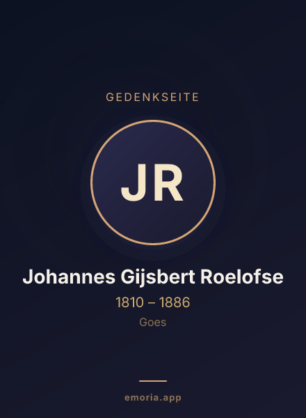 Gedenkportrait von Johannes Gijsbert Roelofse