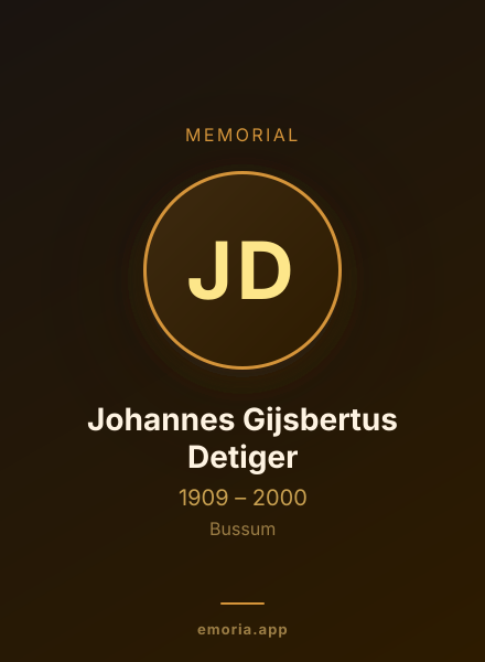 Memorial portrait of Johannes Gijsbertus Detiger