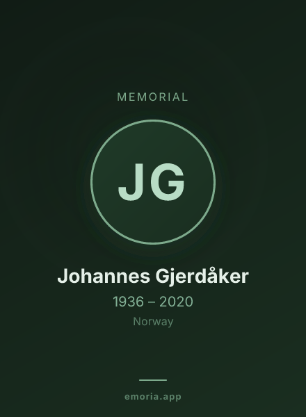 Memorial portrait of Johannes Gjerdåker