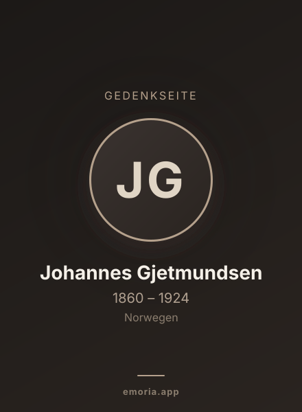 Gedenkportrait von Johannes Gjetmundsen