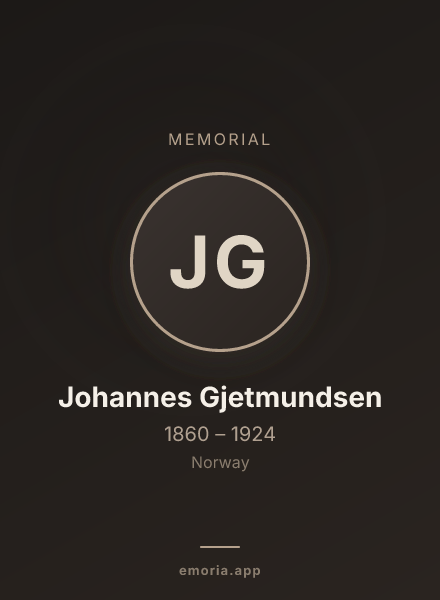 Memorial portrait of Johannes Gjetmundsen