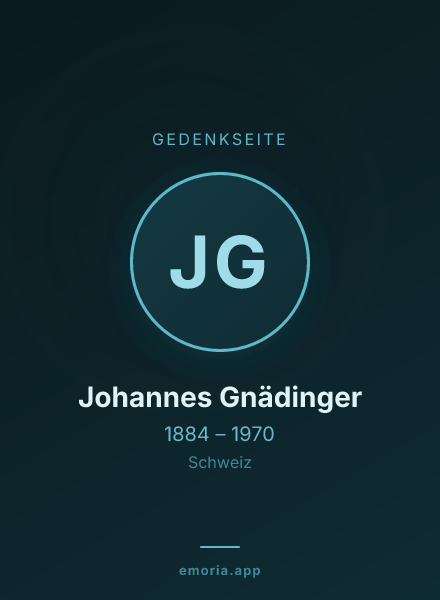 Gedenkportrait von Johannes Gnädinger