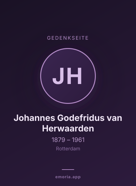 Gedenkportrait von Johannes Godefridus van Herwaarden