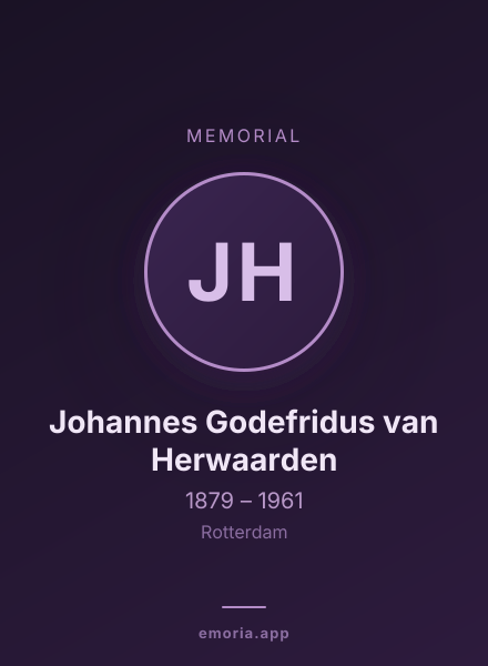 Memorial portrait of Johannes Godefridus van Herwaarden