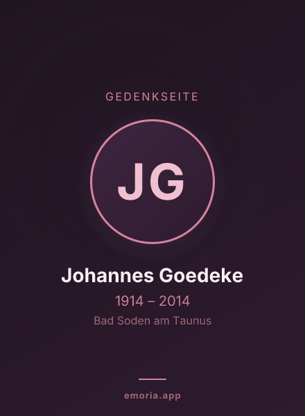 Gedenkportrait von Johannes Goedeke