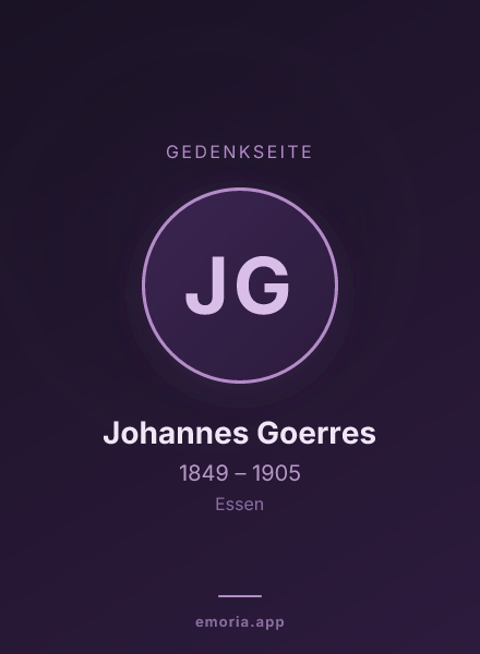 Gedenkportrait von Johannes Goerres