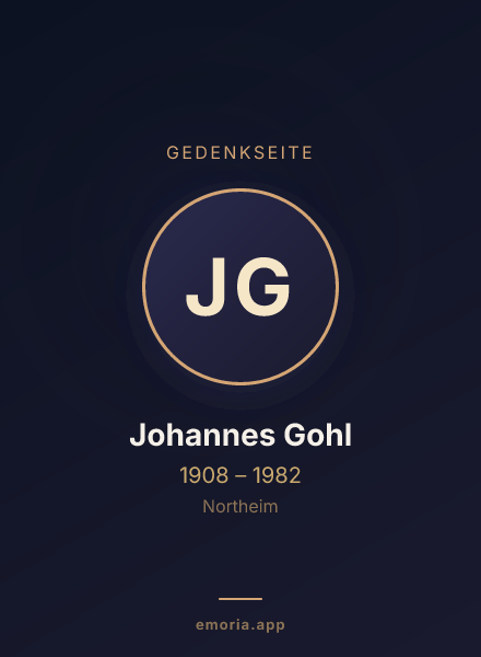 Gedenkportrait von Johannes Gohl
