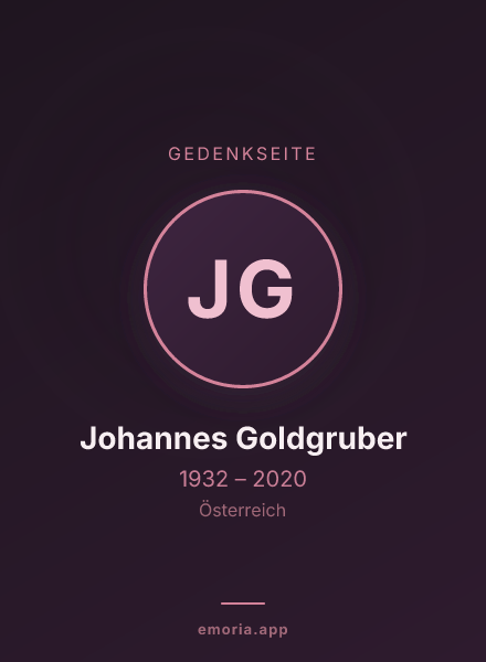 Gedenkportrait von Johannes Goldgruber