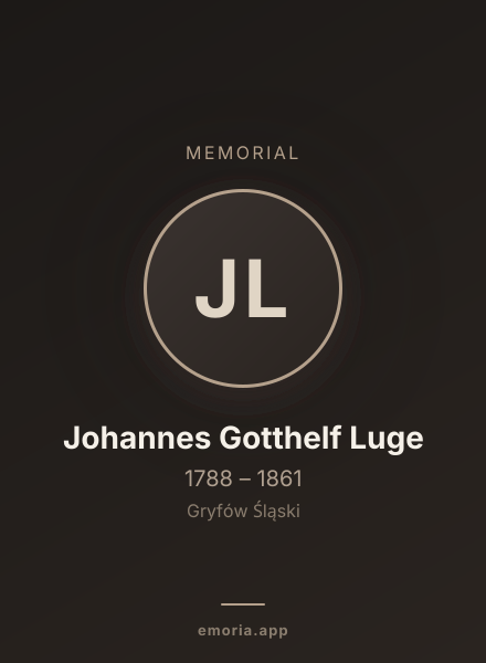 Memorial portrait of Johannes Gotthelf Luge