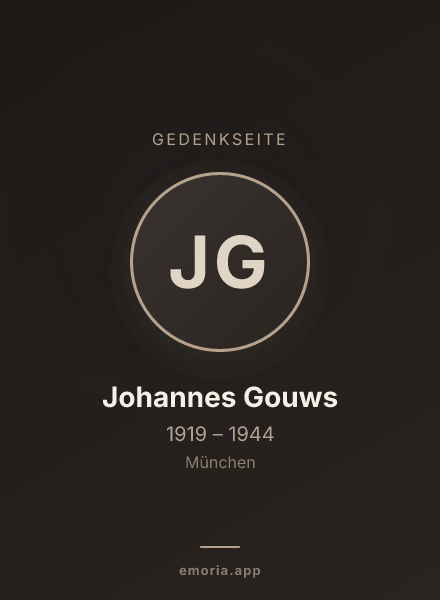 Gedenkportrait von Johannes Gouws