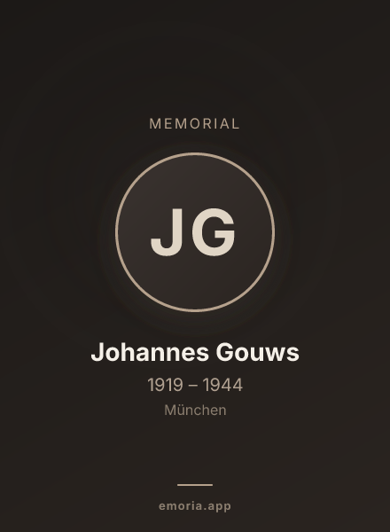 Memorial portrait of Johannes Gouws