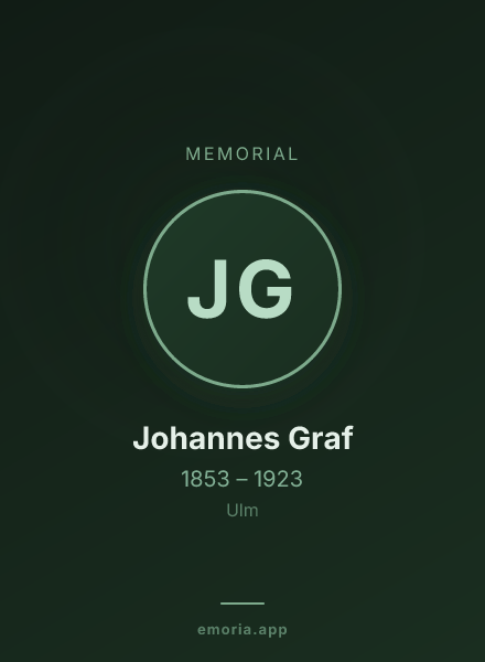 Memorial portrait of Johannes Graf