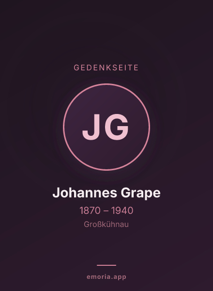 Gedenkportrait von Johannes Grape